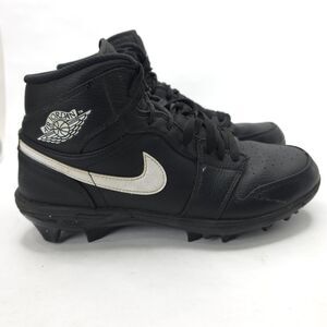 Nike Jordan 1 Retro MCS Cleats Black White Leather FJ6805-001 Mens Size 9